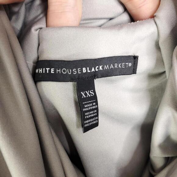 Whbm Dress Womens XXS Bell Sleeve Knit Light Gray Tie Back Short Shift - Picture 8 of 11